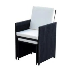 Outsunny Conjunto De Muebles De Jardín Comedor 9 Piezas De Ratán Apilables Con Cojines Para Terraza 1 Mesa 4 Sillas Y 4 Taburetes De Exterior Elegante Negro 18 Outsunny Conjunto De Muebles De Jardín Comedor 9 Piezas De Ratán Apilables Con Cojines Para Terraza 1 Mesa 4 Sillas Y 4 Taburetes De Exterior Elegante Negro -Jardín Muebles Ventas 0151f1fd4586f73a46d0262fdf94091894ddf992 25a7e361c6ac42f8994597d2231268fe