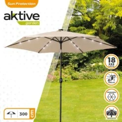 Sombrilla Para Jardín Hexagonal 18 Luces LED Inclinable Aktive -Jardín Muebles Ventas 021a9d8ebea6ea40ee09c7062c750a631a8860bf dce8e98b1cf04a8687cefcbbff645500