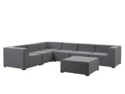 Sofá Esquinero 7 Plazas De Poliéster Gris Oscuro/negro Derecho Con Reposapiés AREZZO -Jardín Muebles Ventas 02f098ca04044e3184ffcf13db00a6414987a21d b3f70fe2aab34eee96c71947fbe23d69