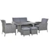 Outsunny Conjunto De Muebles De Jardín 6 Piezas De Ratán Con Mesa De Centro Sofá Doble 2 Sillones Individuales 2 Taburetes Con Cojines Para Patio Porche Terraza Gris -Jardín Muebles Ventas 074057b1c5273d6e697e39e225f359d2f966c386 c71a22a32ee346b5a7e1576a44f24396