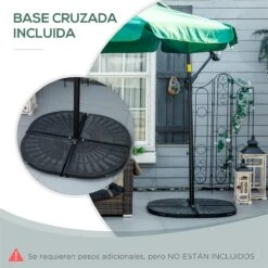 Outsunny Sombrilla De Jardín Ø293x240 Cm Parasol Excéntrico Con Rotación De 360° Manivela Base Cruzada Y Soporte De Acero Para Terraza Patio Balcón Verde -Jardín Muebles Ventas 0a2316d156d162e3c36920af5fe2bf92de3320c1 f973bda4f65f4024a92eccd862d88408