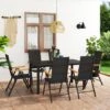 Juego De Comedor Para Jardín 7 Piezas Negro Y Marrón VidaXL -Jardín Muebles Ventas 0a4817b664cd004edc7f19de01dd8dd104ca14f9 d0eaac4380b94f6eb659b82252f51d19