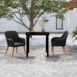 Juego De Comedor Para Jardín De 3 Piezas Y Cojines Negro VidaXL -Jardín Muebles Ventas 0addefa7cd63d8c78c28cfa703db3e4367df7c8d 69a882bc74f34455af78f54cec7de55a