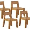 Conjunto De 4 Sillas De Madera De Acacia Clara LIVORNO