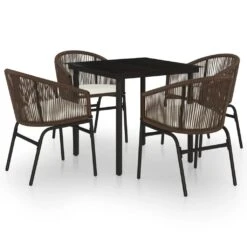 Juego De Comedor De Jardín De 5 Piezas Marrón VidaXL -Jardín Muebles Ventas 0e18896df8b7dc212a503bda03ed511a38533cd3 8352a38dcfe8472a8c93251cdcc9c1fa