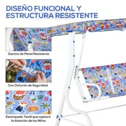 Outsunny Columpio Balancín De Jardín Infantil 2 Plazas Para Niños De +3 Años Con Toldo Ajustable En Ángulo Para Terraza Balcón Carga Máx. 60 Kg 110x70x110 Cm Azul -Jardín Muebles Ventas 0eff9676b3cebe9624871fe3d7ae4affa79cc66b 57cbc242c4364fd58c26cf7bbcf9bb52