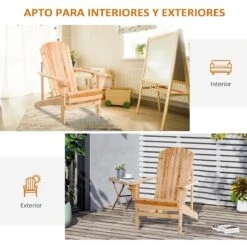 Outsunny Silla Adirondack De Madera Silla De Jardín Con Reposabrazos Y Respaldo Alto Para Terraza Balcón Exterior 72,5x97x93 Cm Natural -Jardín Muebles Ventas 0ff15667819a17aa16cef118b2adcd91fe54ca58 a020cae902b34f009e58ef5a9280a1a3