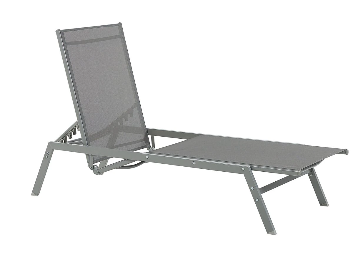 Tumbona De Metal/textil Trenzado Gris VERNAZZA 7 Tumbona De Metal/textil Trenzado Gris VERNAZZA - Imagen 5