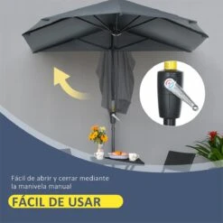 Outsunny Sombrilla De Pared De Jardín 200x190x240 Cm Parasol Con Manivela Poste De Acero Y Base Cruzada Protección Solar Para Terraza Balcón Exterior Gris -Jardín Muebles Ventas 15aaffc440232c4f4affa80bbcc0cd2936745e6f 5ceb016e1b4d4392879b9a4c023a2177