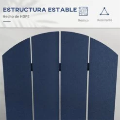 Outsunny Silla Mecedora De Jardín Mecedora Para Exterior De Estilo Adirondack De HDPE Para Balcón Terraza Patio Carga 120 Kg 73,5x93x91,5 Cm Azul Oscuro -Jardín Muebles Ventas 175bb0c02d5f5bf975653f8286d24223355a1a0a 6204ba36eb3143f4bc9aee29a33e37e9