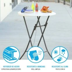 Mesa Redonda Plegable Cocktail LIFETIME Ø84 X 110 Cm -Jardín Muebles Ventas 1772779f2b84387a1899924c66aee9b4562a6ea3 b2c6c078b1894f4396478fd2bbeffef0