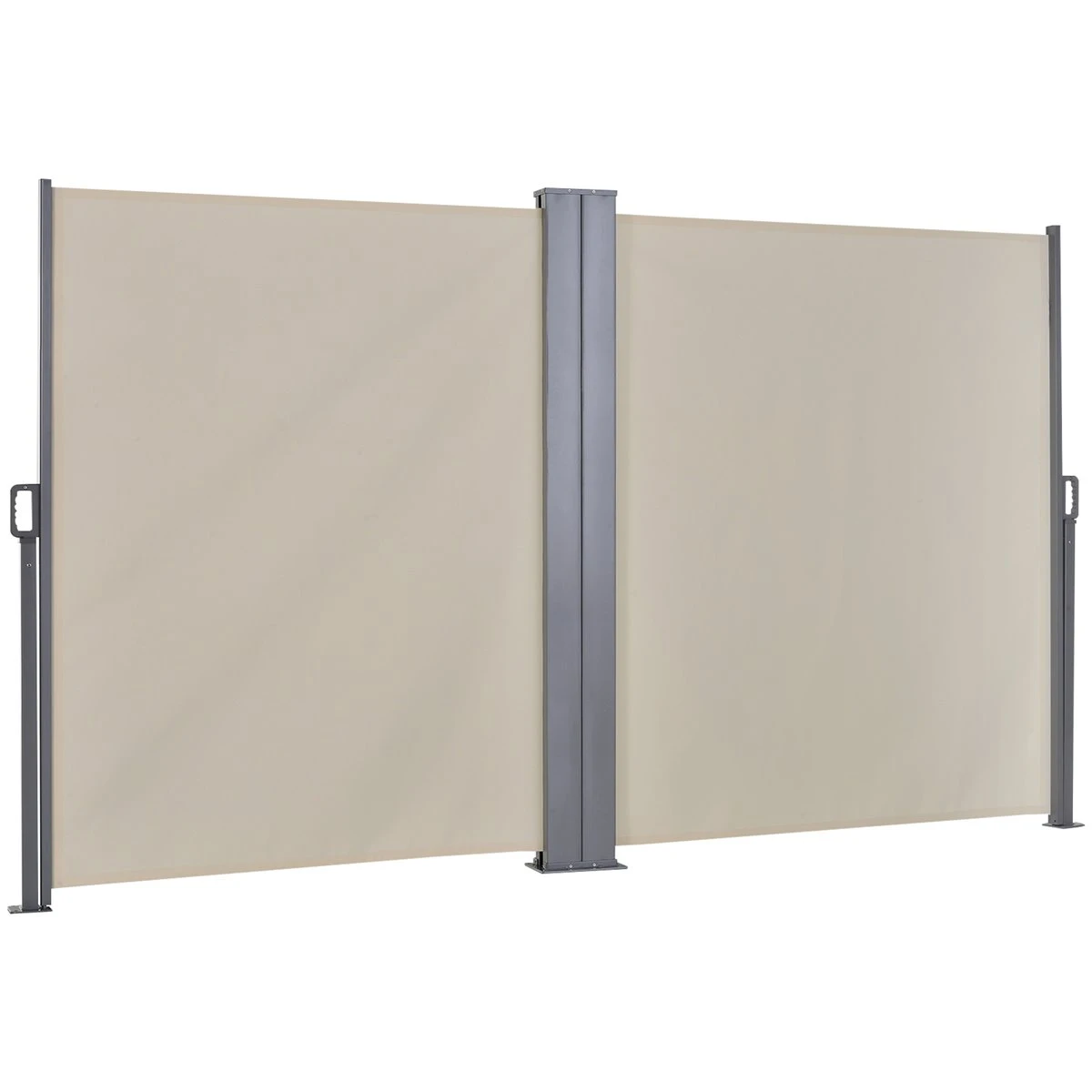 Outsunny Toldo Lateral Retráctil Doble 600x160 Cm Pantalla De Privacidad Extensible Con Ángulo Ajustable Y Protección UV 50+ Para Jardín Balcón Terraza Beige 3 Outsunny Toldo Lateral Retráctil Doble 600x160 Cm Pantalla De Privacidad Extensible Con Ángulo Ajustable Y Protección UV 50+ Para Jardín Balcón Terraza Beige