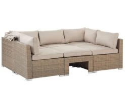 Conjunto De Jardín 5 Plazas De Ratán Color Natural Beige COCCOLIA -Jardín Muebles Ventas 1df23017a15a9b73ea52e8c70abb9df741dbe70c 6276691124e24e9bbca0ec08586e0af9