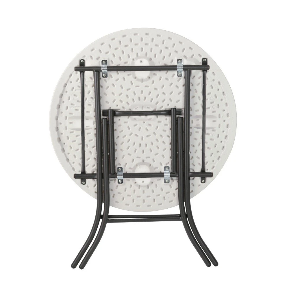 Mesa Auxiliar Plegable Redonda Blanco LIFETIME Ø84 X 74 Cm 4 Mesa Auxiliar Plegable Redonda Blanco LIFETIME Ø84 X 74 Cm - Imagen 2