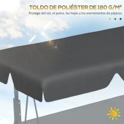 Outsunny Toldo De Repuesto Para Columpio De 3 Plazas Techo Universal Para Balancín De Jardín Tela De Poliéster Protección Solar 156x117x15 Cm Gris -Jardín Muebles Ventas 20f2d6634d99897dcbb48972756f5e49b66c8b65 b4147c2abab94955a295180142391fc1