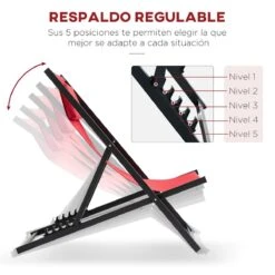 Outsunny Conjunto De 2 Tumbonas Plegables Con Respaldo Regulable En 5 Posiciones Y Reposacabezas Acolchado Incorporado 58x96.5x91.5cm Rojo Vino -Jardín Muebles Ventas 211f109c4d4d0a8804772693a02079531af0aec1 6f530dcb3e2a4517bfca36de3fe86c40