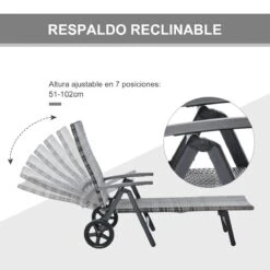Outsunny Tumbona De Jardín De Ratán 192x74x55 Cm Con Respaldo Reclinable En 7 Posiciones Reposabrazos Y Ruedas Marco De Aluminio Para Patio Terraza Balcón Gris -Jardín Muebles Ventas 212be4d2f8fd0192afd3ce2b94d776e28e15665c f65a727e1d9543709f59eec2e85932d1