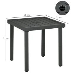 Outsunny Mesa De Jardín Cuadrada Mesa De Centro De Patio Con Orificio Para Sombrillas De Ø45 Mm Mesa Auxiliar Con Marco De Acero 51x51x51 Cm Gris -Jardín Muebles Ventas 22366fafbe280e6dccf7ee8df711afa8e1ab7013 2c60a22ff68547b6919e57c778d9cf76