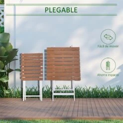 Outsunny Conjunto De Muebles De Terraza Plegable De Madera Juego De Mesa Y 2 Sillas Para Jardín Balcón Exterior Natural Y Blanco -Jardín Muebles Ventas 224c1c6d50ae9d44f9ce672c75debddc5aa2b0d2 dda92a09c0d9455489ec66d874b7dadf