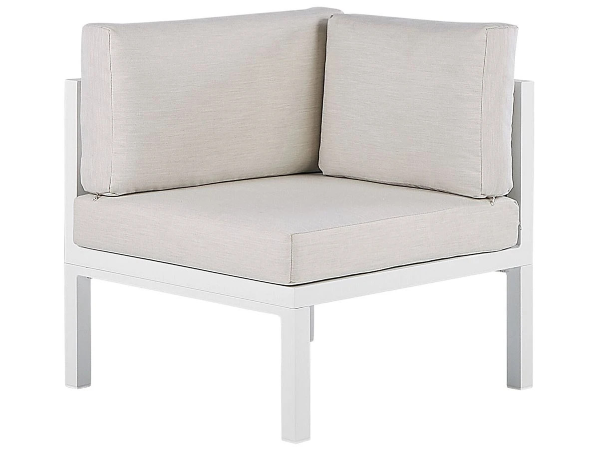 Conjunto De Jardín 4 Plazas De Metal Blanco Crema/marrón/beige Derecho BORELLO 10 Conjunto De Jardín 4 Plazas De Metal Blanco Crema/marrón/beige Derecho BORELLO - Imagen 8