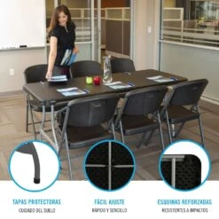 Mesa Rectangular Patas Plegables Negro LIFETIME 182 X 76 X 73,5 Cm -Jardín Muebles Ventas 23d1c6bf1bb495730f80ddd9d3a4ddba4532d840 fc05cee07e874759ad7e215836203e90
