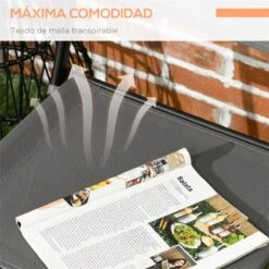 Outsunny Conjunto De Muebles De Jardín 3 Piezas Set De Muebles Exterior Incluye Mesa Con Encimera De Vidrio Templado Y 2 Sillones Plegable Con Respaldo Y Asiento De Texteline Gris -Jardín Muebles Ventas 2594167e97bb09d5426824c58c64384edb223945 e138f6b55ed04a03bf5bbbd381a8bc4b