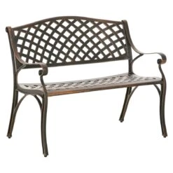 Outsunny Banco De Jardín De 2 Plazas De Aluminio Fundido Banco De Exterior Estilo Vintage Para Terraza Balcón Patio Carga 240 Kg 103x62x83 Cm Bronce -Jardín Muebles Ventas 2749e05f2bfa8ab11795dc4dd0a89ec7f098eb55 051892df081d4bdba3ded54267631c5b