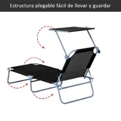 Outsunny Tumbona De Jardín Plegable Con Toldo Desmontable Y Regulable Respaldo Reclinable Para Jardín Terraza Acampada Al Aire Libre 187x58x36cm Negro 15 Outsunny Tumbona De Jardín Plegable Con Toldo Desmontable Y Regulable Respaldo Reclinable Para Jardín Terraza Acampada Al Aire Libre 187x58x36cm Negro -Jardín Muebles Ventas 2805a566c55671ebee147b041b84129f64cf512c 4d83073ca4754d0685ca5af189bdb1f7