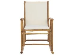 Silla Mecedora De Madera De Bambú Clara/blanco Crema FRIGOLE -Jardín Muebles Ventas 2996c25c5186e2fc4ff6b9cd44caf3cc8f327d63 ce7f634996ba4527a6841ce3cc1d5d91