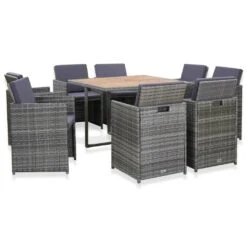 Set Comedor De Jardín 9 Piezas Y Cojines Ratán Sintético Gris VidaXL 10 Set Comedor De Jardín 9 Piezas Y Cojines Ratán Sintético Gris VidaXL -Jardín Muebles Ventas 2b921dc69f1c1f21ac295b5345710429c2dc6c00 54455f94982243ebbabc4b096be5f1fe