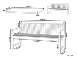 Banco De Jardín De Madera Con Cojín Azul Marino/blanco 160 Cm VIVARA -Jardín Muebles Ventas 2bb60cfed0fed3ad8d53dbed6be1ea54413f0c20 903225185a0049b68586d72c5ff45399