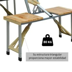 Outsunny Mesa Plegable Para Camping Picnic Playa Con 4 Asientos Y Agujero De Sombrilla Marco De Aluminio 138x85x68 Cm Natural -Jardín Muebles Ventas 2df293257801812ee565abe2b267a4879ec4cd2c 03f44487e84d469f856e5f2f82af8bfe