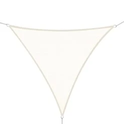 Outsunny Toldo Vela Color Crema Sombrilla Parasol Triangulo Tela De Poliéster Jardin Playa Camping Sombra (varios Colores Y Medidas), Medida 3x3x3 Metros, Color Crema