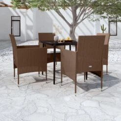 Juego De Comedor De Jardín 5 Piezas Con Cojines Marrón Y Negro VidaXL -Jardín Muebles Ventas 30c4fd6c22bd900ecd6c6b4e9be9d88364daa624 902b4a34678c4cbb8d16af6ad49ee20b