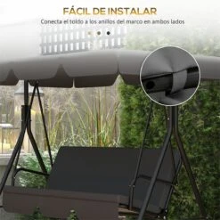 Outsunny Toldo De Repuesto Para Columpio De 3 Plazas Techo Universal Para Balancín De Jardín Tela De Poliéster Protección Solar 156x117x15 Cm Gris -Jardín Muebles Ventas 328d751ce271395e7449b0b2122641956f5bf526 164076d8eb1c4fd6bb24c43511436853