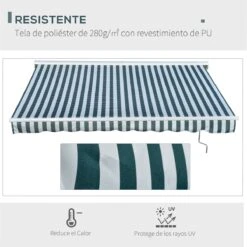 Outsunny Toldo Eléctrico Retráctil Con Función Manual Con Manivela Y Mando A Distancia 300x250 Cm Para Ventanas Puertas De Rayas Verde Y Blanco 14 Outsunny Toldo Eléctrico Retráctil Con Función Manual Con Manivela Y Mando A Distancia 300x250 Cm Para Ventanas Puertas De Rayas Verde Y Blanco -Jardín Muebles Ventas 33ae32723a579a6bfe0be9eefd34807e3752527d 59750c726a4342548c8e7b0fdf509560