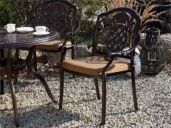 Conjunto De 4 Sillas De Jardín Marrones SALENTO