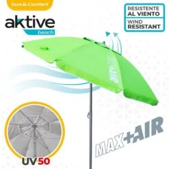 Sombrilla Playa Antiviento Ø200 Cm C/mástil Reclinable Y Protección UV50 Aktive 12 Sombrilla Playa Antiviento Ø200 Cm C/mástil Reclinable Y Protección UV50 Aktive -Jardín Muebles Ventas 36d7406f86452caa0db639312206b8b98ae7c5da 0f820298a03e40389331fa6fa6776098
