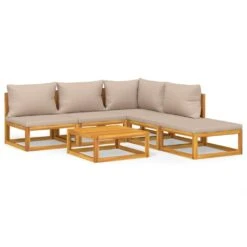 Set Muebles De Jardín 6 Pzasy Cojines VidaXL