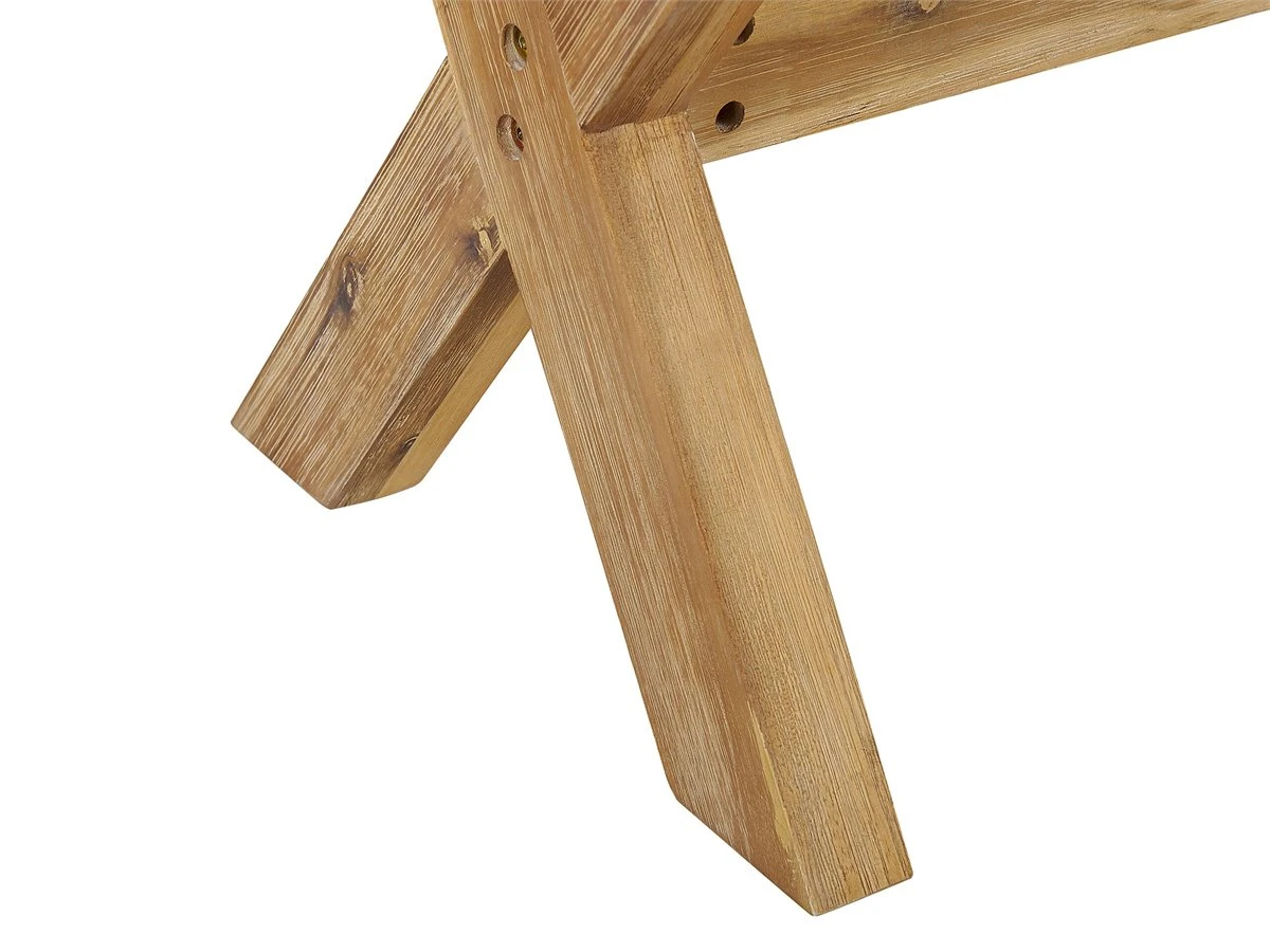 Banco De Jardín 3 Plazas De Cemento Reforzado Blanco/madera Clara OLBIA 8 Banco De Jardín 3 Plazas De Cemento Reforzado Blanco/madera Clara OLBIA - Imagen 6