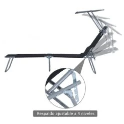 Outsunny Tumbona De Jardín Plegable Con Toldo Desmontable Y Regulable Respaldo Reclinable Para Jardín Terraza Acampada Al Aire Libre 187x58x36cm Negro 14 Outsunny Tumbona De Jardín Plegable Con Toldo Desmontable Y Regulable Respaldo Reclinable Para Jardín Terraza Acampada Al Aire Libre 187x58x36cm Negro -Jardín Muebles Ventas 3bd38ca23a707e9562c4f7bc9f410d418a403494 2717619a41924ff99d6cd528b1d30989