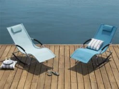 Tumbona De Jardín Mecedora Azul CARANO