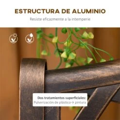 Outsunny Banco De Jardín De 2 Plazas De Aluminio Fundido Banco De Exterior Estilo Vintage Para Terraza Balcón Patio Carga 240 Kg 103x62x83 Cm Bronce -Jardín Muebles Ventas 3e7613679141c1bac33cd3c01c1bd2be8c90168c 8ce516bba55540418e64e49846738545