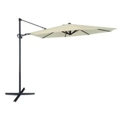 Parasol Excéntrico Roma Aktive Garden Ø300 Cm Crema Mástil Aluminio