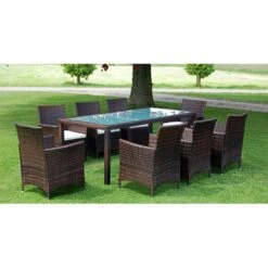 Set Comedor De Jardín 9 Piezas Y Cojines Ratán Sintético Marrón VidaXL 10 Set Comedor De Jardín 9 Piezas Y Cojines Ratán Sintético Marrón VidaXL -Jardín Muebles Ventas 411fd2f9f76d9fca41cf8fc13aee96ffcbf9d8d5 70690c4497884016bfa2abfe44ef1887