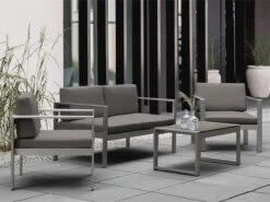 Conjunto De Jardín De Aluminio Gris/plateado SALERNO