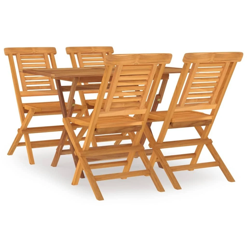 Juego De Comedor Para Jardín 5 Piezas Madera Maciza De Teca VidaXL 4 Juego De Comedor Para Jardín 5 Piezas Madera Maciza De Teca VidaXL - Imagen 2