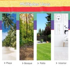 Outsunny Hamaca De Algodón Para Jardín 210x150 Cm Hamaca Colgante Portátil Carga Máx. 180 Kg Para Acampar Piscina Camping Rayas Multicolor -Jardín Muebles Ventas 43fda231b580b5a2291061a7f46f276686a09fa3 cd6365809a9646fea3154965e56f0dba