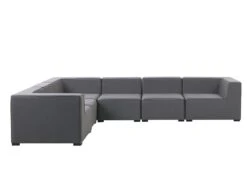 Sofá Esquinero 7 Plazas De Poliéster Gris Oscuro/negro Derecho Con Reposapiés AREZZO -Jardín Muebles Ventas 449a8a51b5a875037a512576a729086e25e9dc34 85084700af994ed188a71922de8ea00b