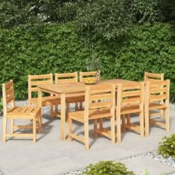 Juego De Comedor Para Jardín 9 Piezas Madera Maciza De Teca VidaXL -Jardín Muebles Ventas 44c767f4cd7ab32d91b4dfdeca9ccc93cd3d5df9 6bbf6b6a53b848f08361e46de16004af
